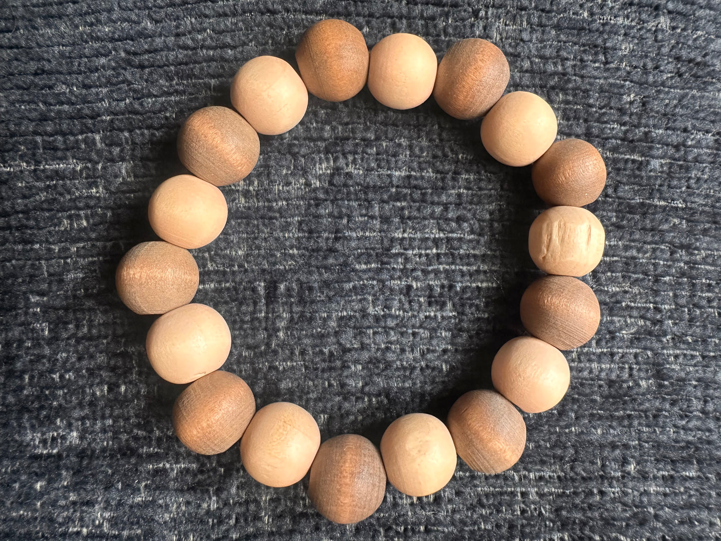 Brown and Tan Colored Hand Strung Beaded Stretch Bracelet