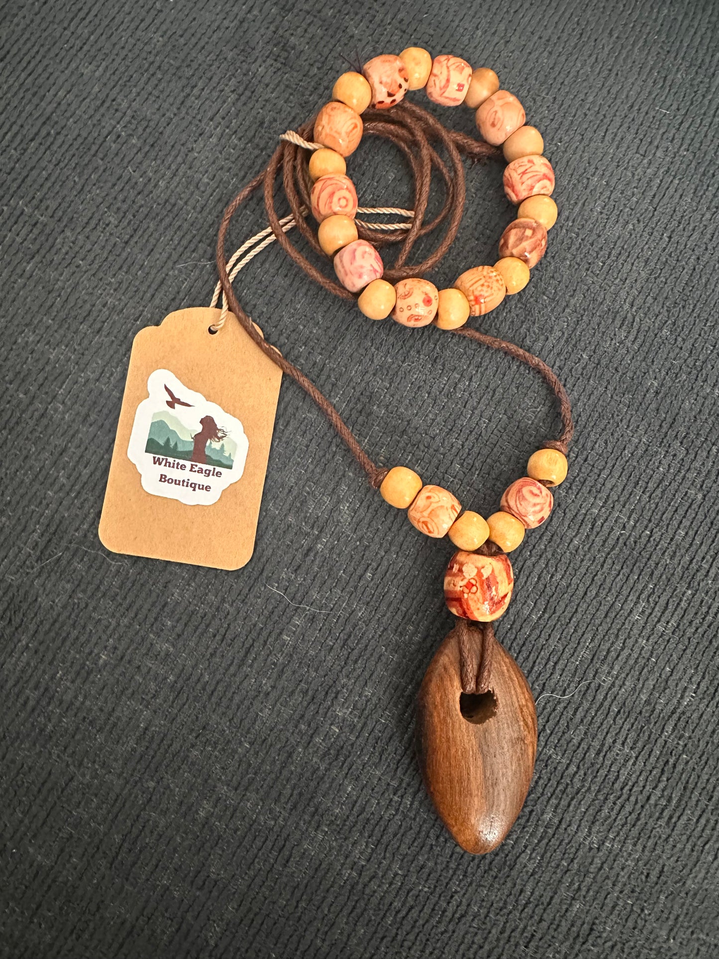 Hand Strung Wooden Beaded Necklace and Bracelet Set