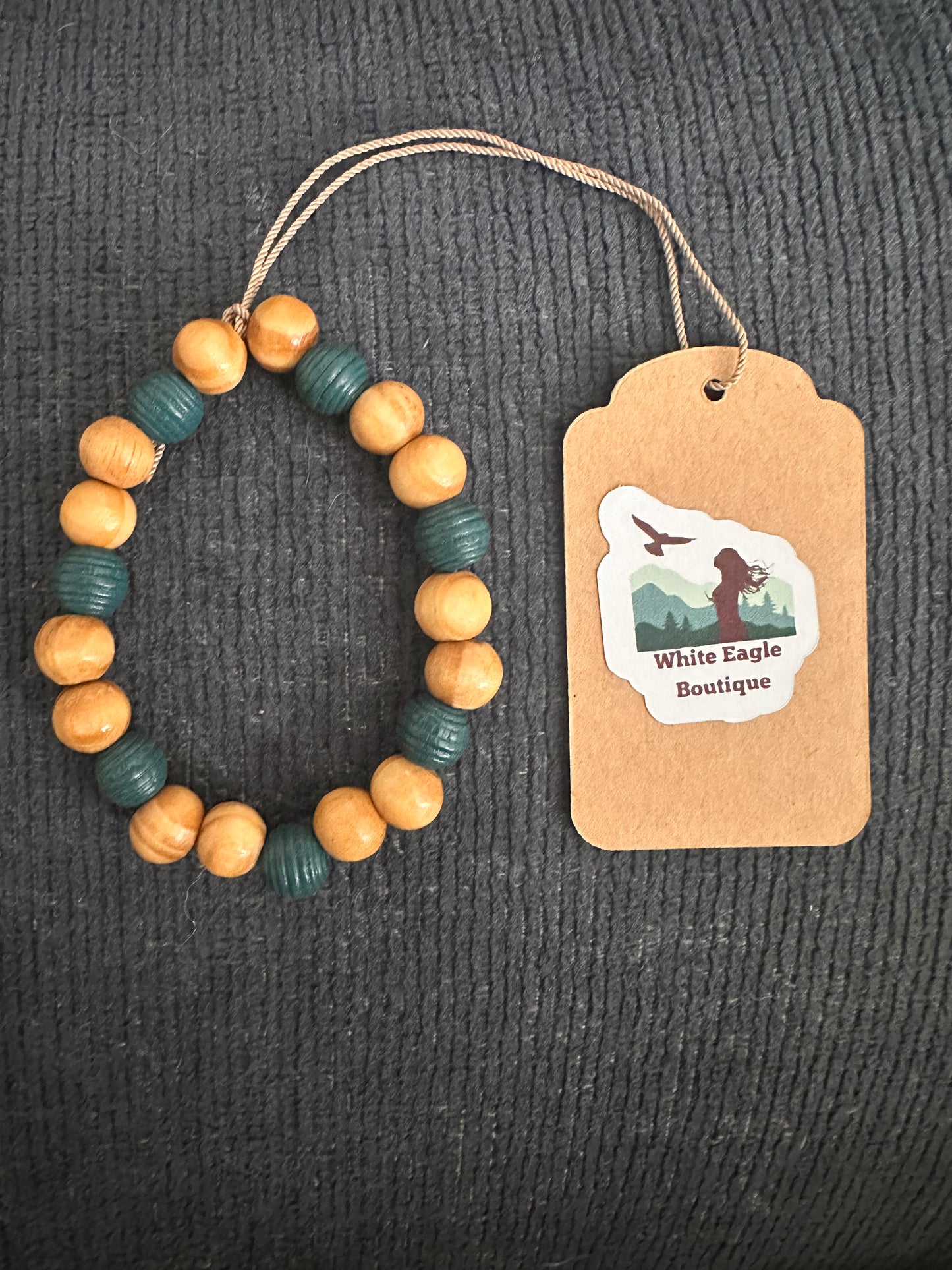 Hand Strung Wooded Beaded Bracelet Item