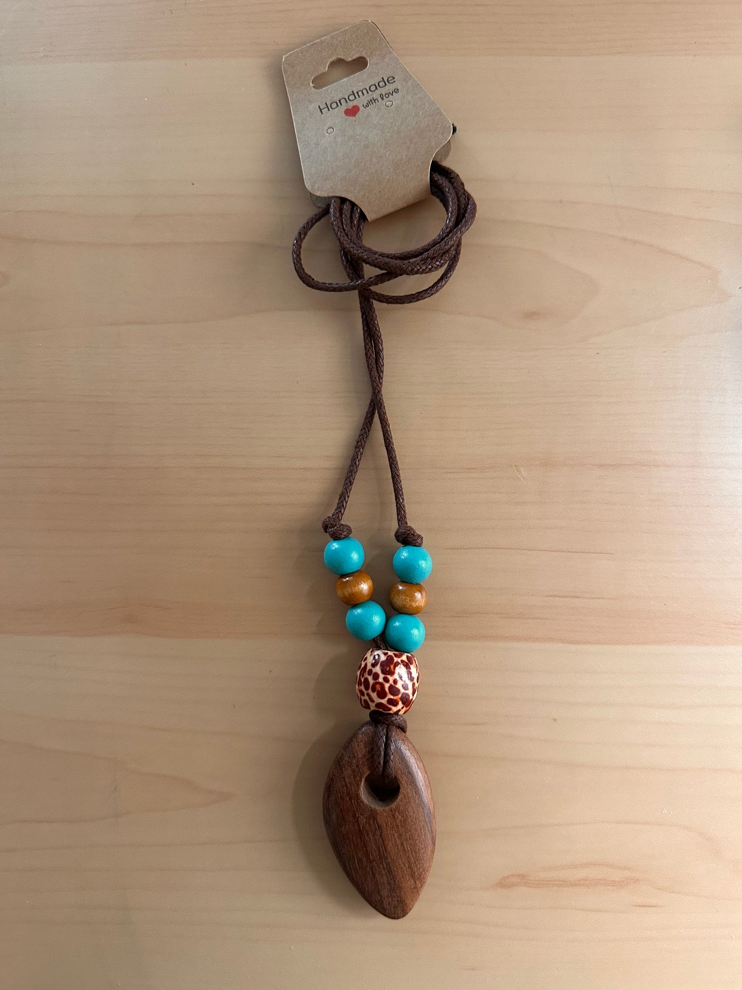 Hand Strung Wood Beaded Necklace