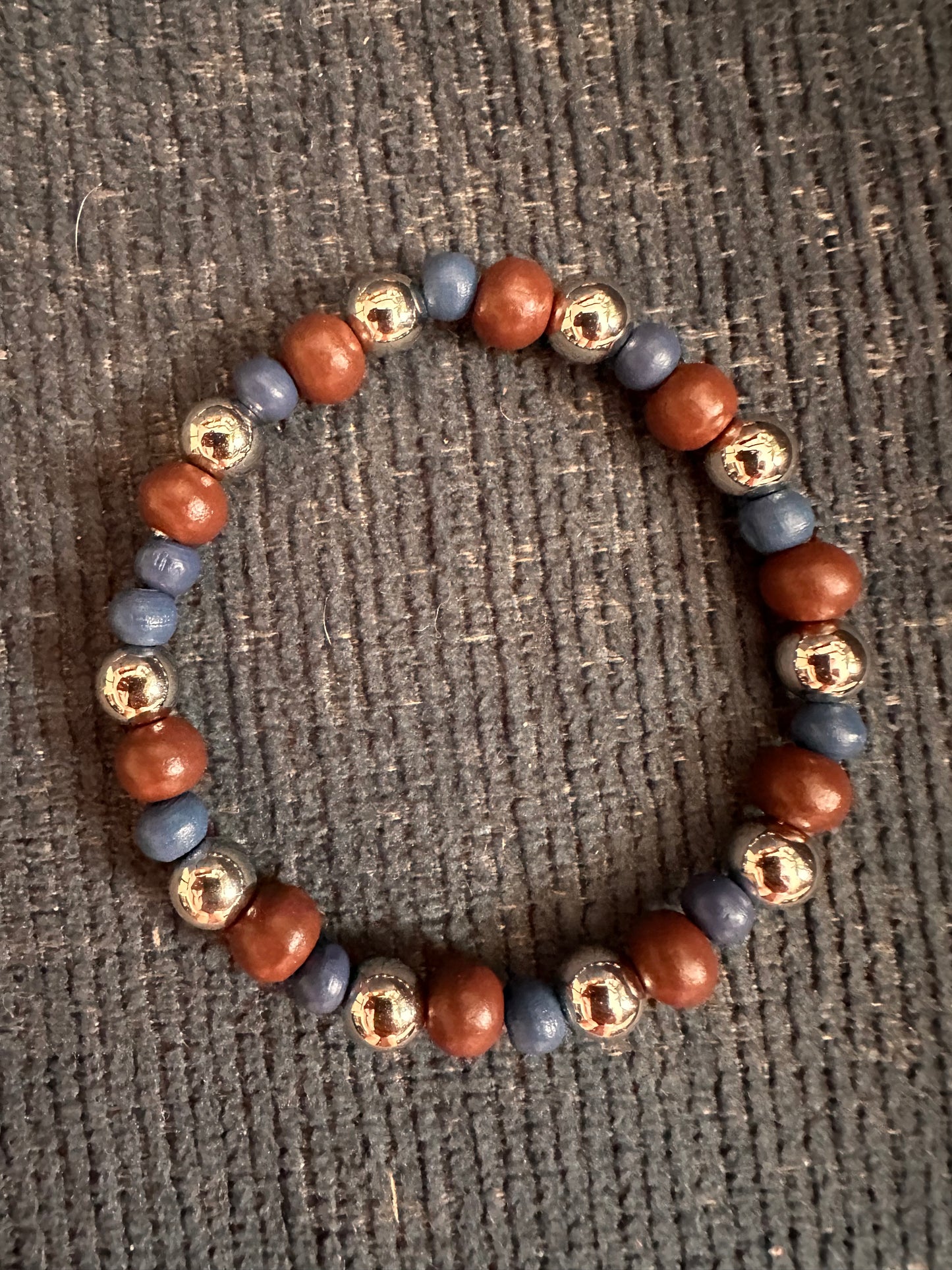 Hand Strung Wooden Stretch Bracelet