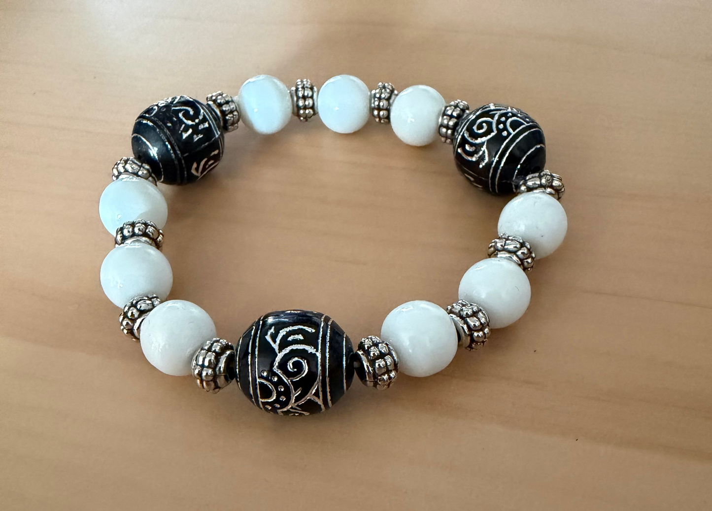 Hand Strung Glass Beaded Bracelet