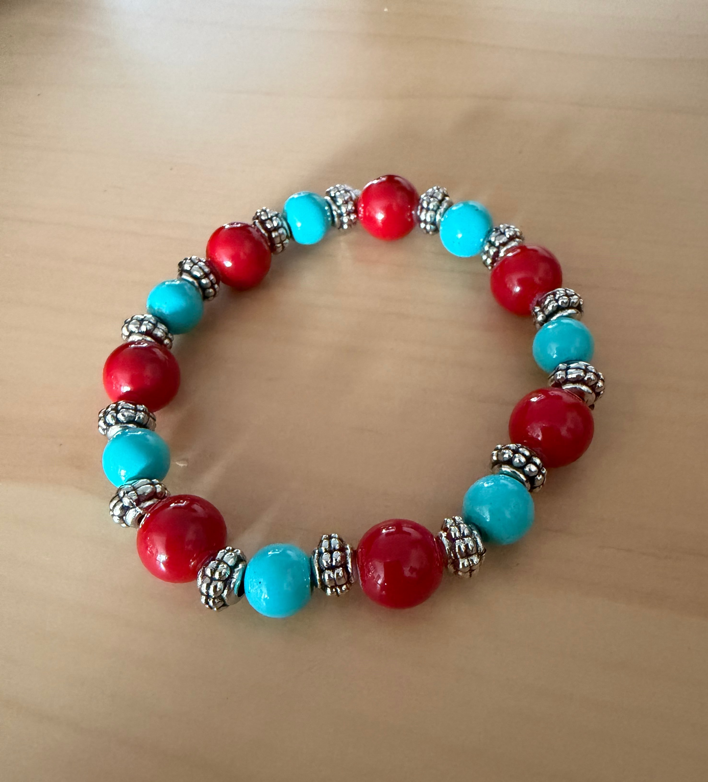 Hand Strung Glass Beaded Bracelet