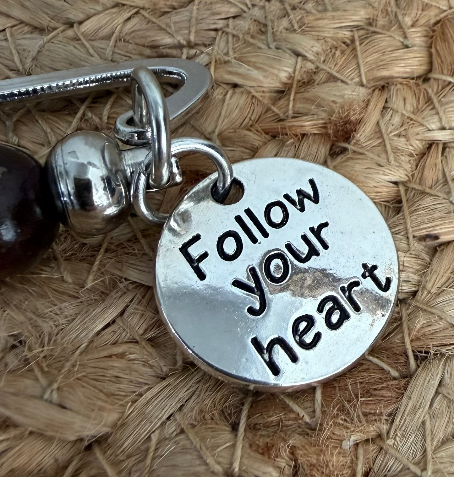 Follow Your Heart Wooden Beaded Bookmark