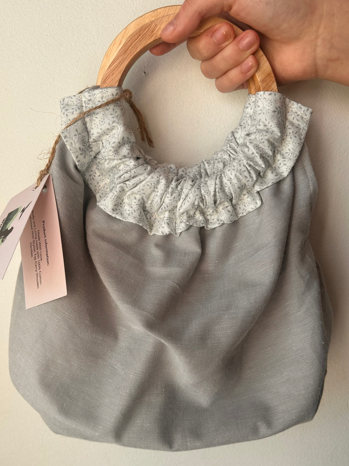 Wooden Handle Handbag