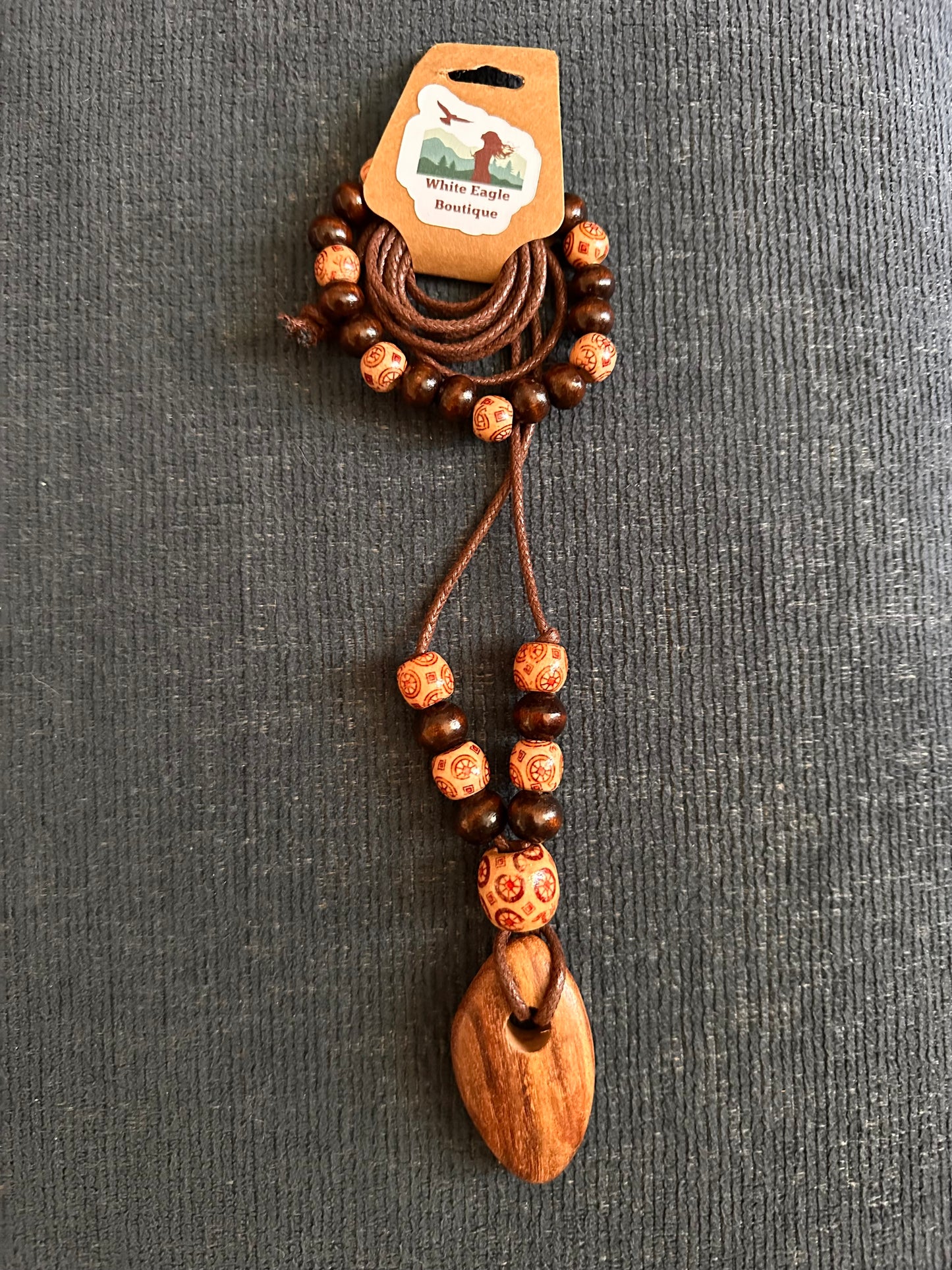 Hand Strung Wooden Beaded Necklace and Bracelet Set