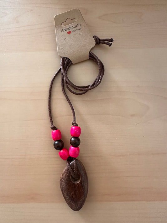 Hand Strung Wood Beaded Necklace