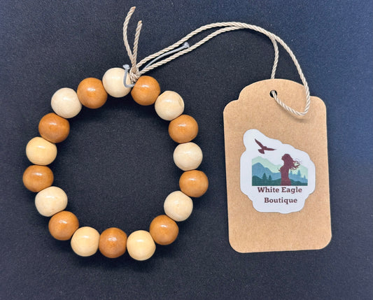 Hand strung Wooden Beaded Bracelet