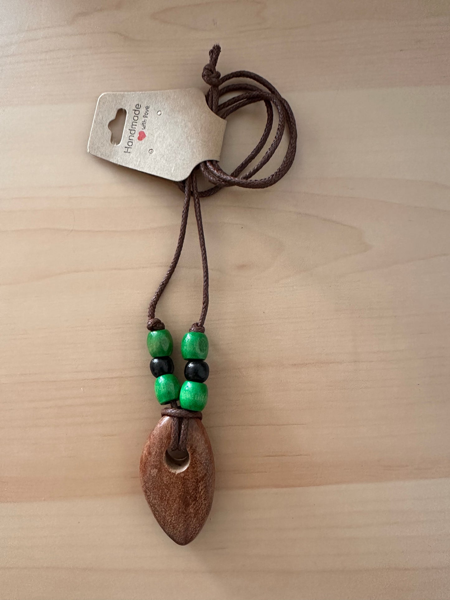 Hand Strung Wood Beaded Necklace