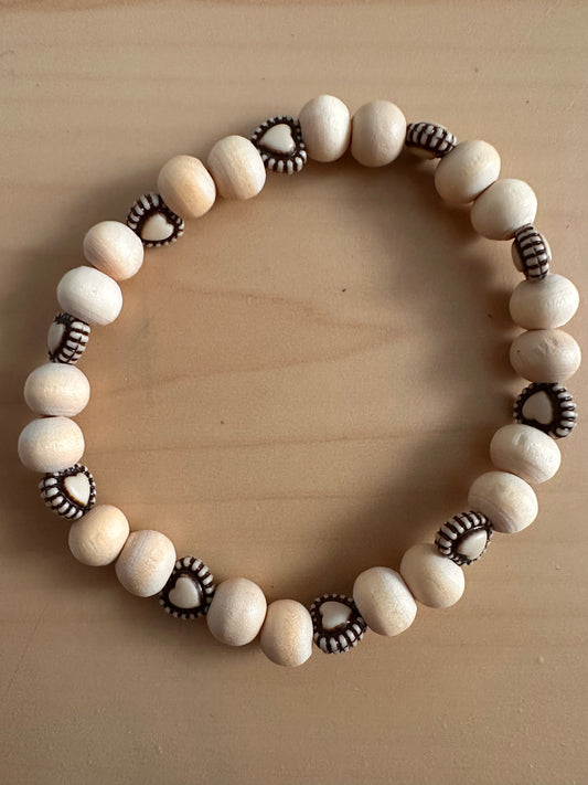 Heart Hand Strung Beaded Bracelet