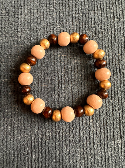 Hand Strung Wooden Beaded Bracelet
