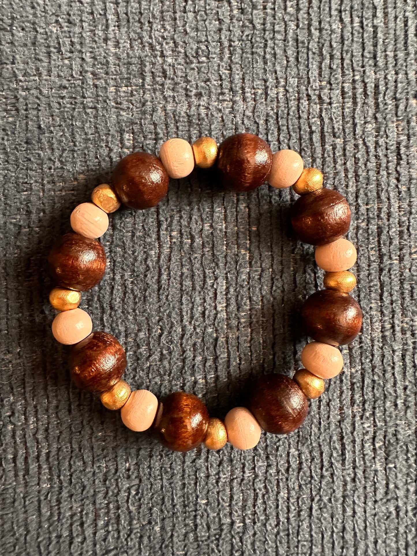 Hand Strung Wooden Beaded Bracelet