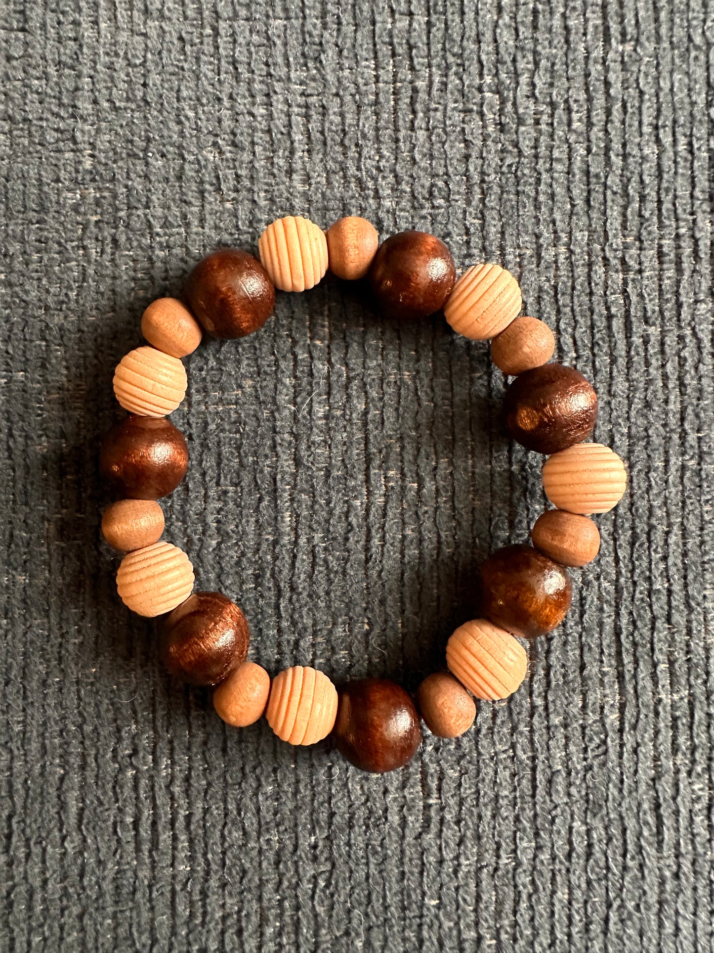 Hand Strung Wooden Beaded Bracelet