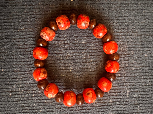Hand Strung Wooden Beaded Bracelet
