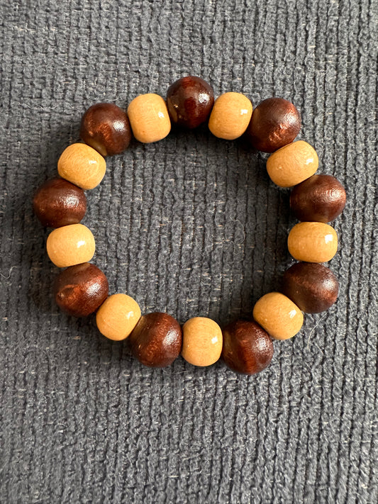 Hand Strung Wooden Beaded Bracelet