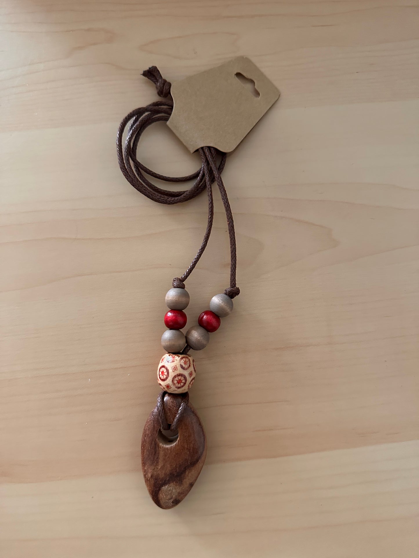 Hand Strung Wooden Beaded Necklace