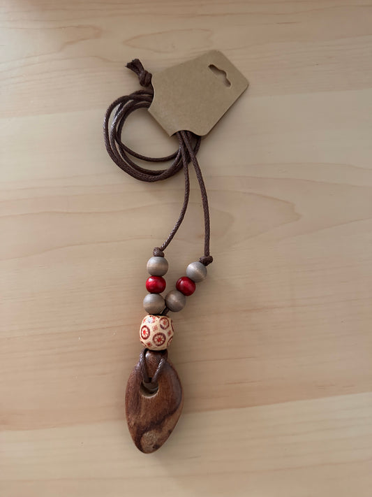 Hand Strung Wooden Beaded Necklace