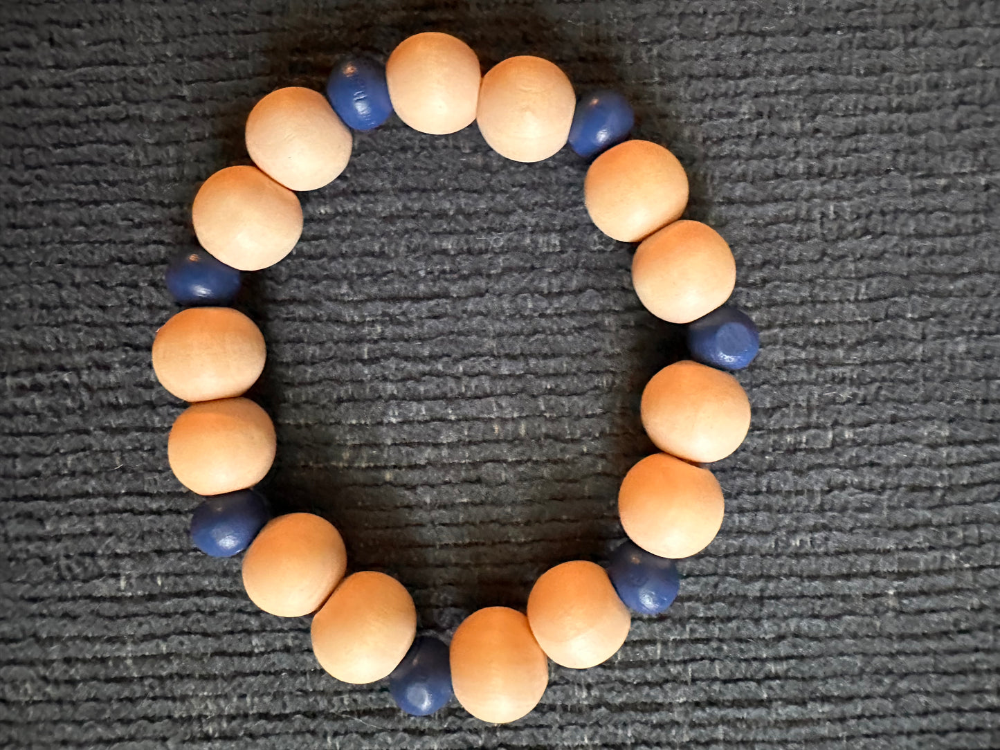 Hand Strung Wooden Beaded Stretch Bracelet