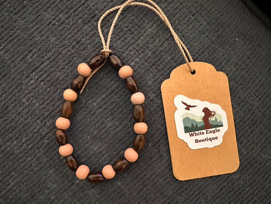 Hand Strung Wooden Beaded Bracelet