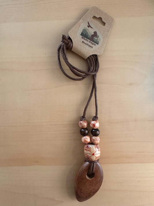 Hand Strung Wood Beaded Necklace