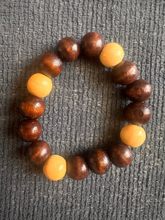 Hand Strung Wooden Beaded Bracelet