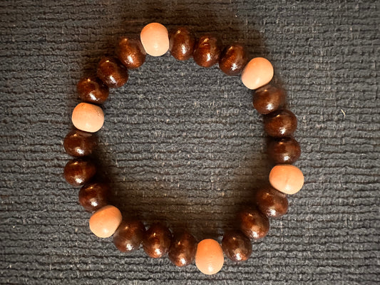 Hand Strung Wooden Beaded Bracelet