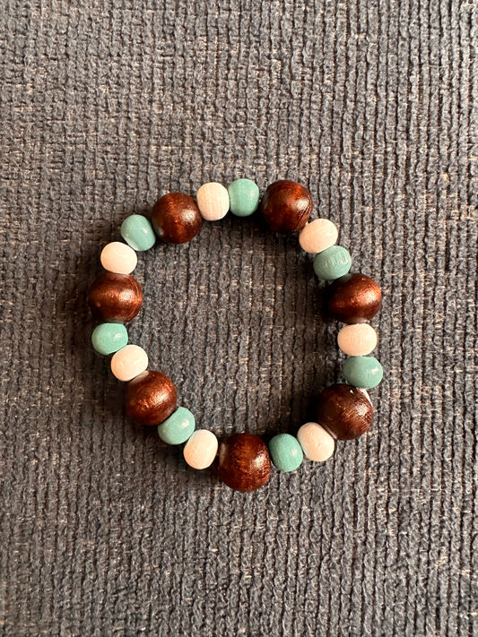 Hand Strung Wooden Beaded Bracelet