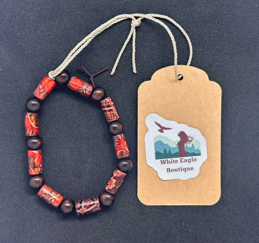 Hand Strung Wooden Beaded Bracelet