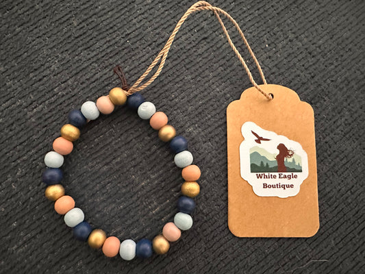 Hand Strung Wooded Beaded Bracelet