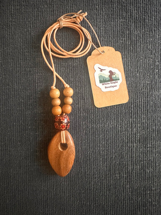 Hand strung Wooden Beaded Necklace