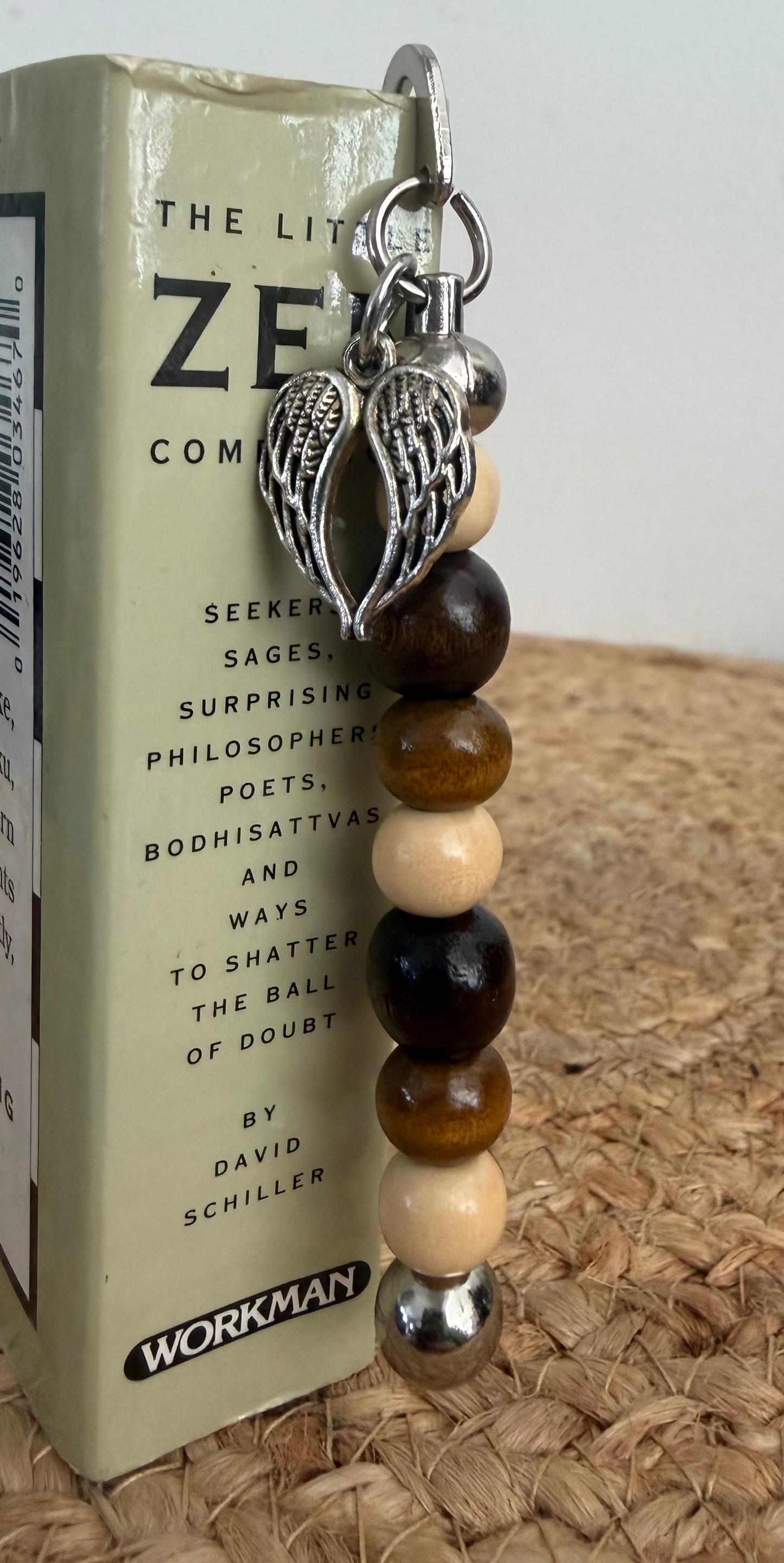 Angel Wings Wooden Beaded Bookmark