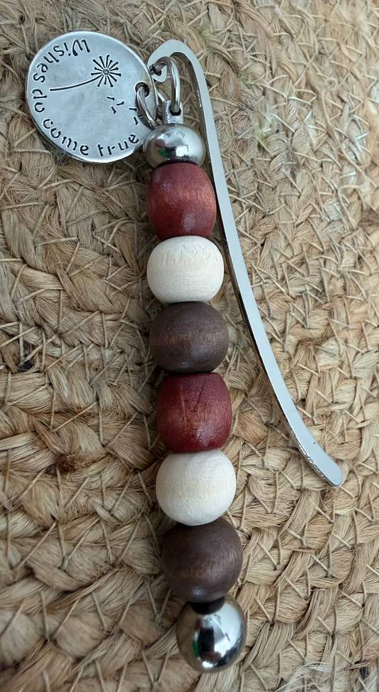 Wishes Do Come True Wooden Beaded Bookmark