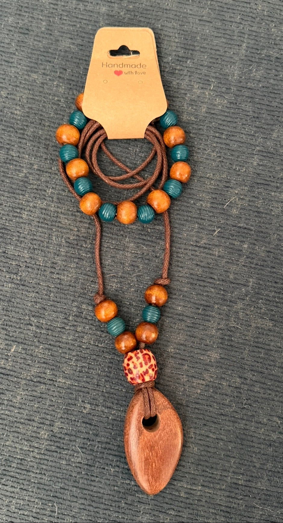 Hand Strung Wooden Beaded Bracelet and Necklace Set