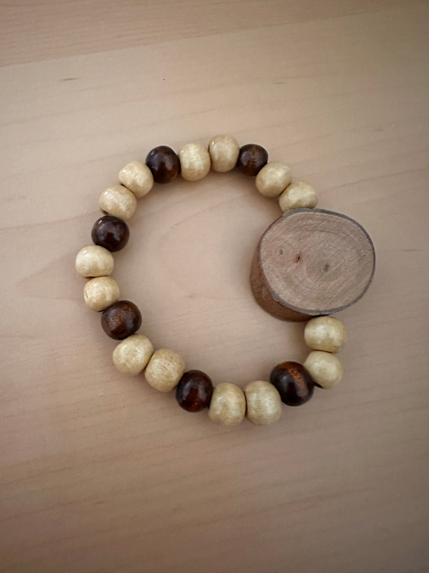 Hand Strung Wooden Stretch Bracelet