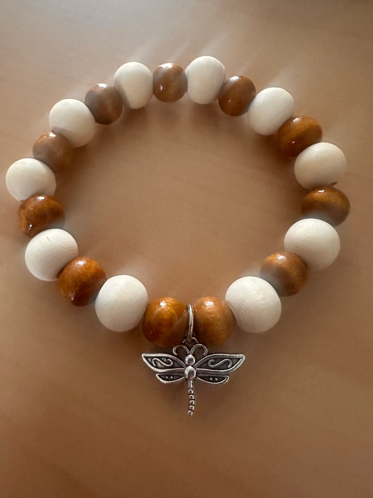 Hand Strung Beaded Dragonfly Stretch Bracelet