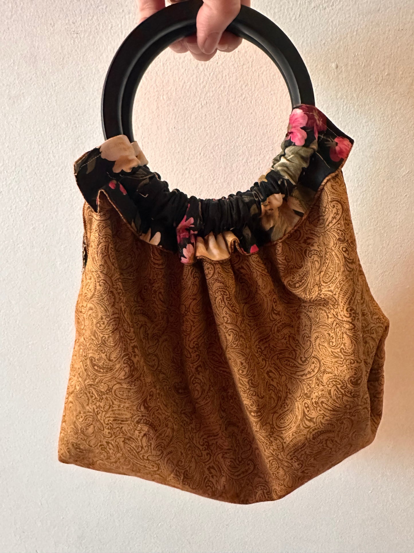 Wooden Handle Handbag