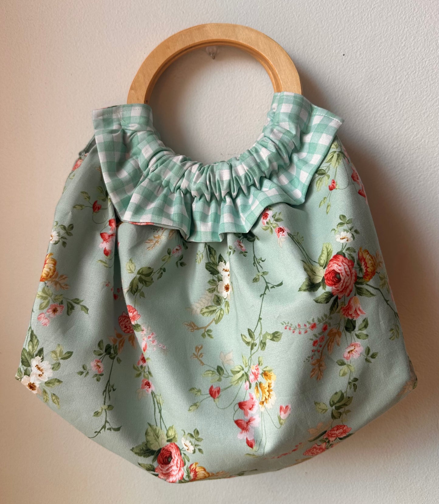 Wooden Handle Handbag