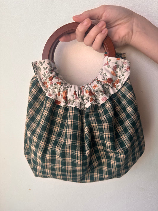 Wooden Handle Handbag